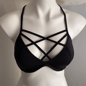 Victoria’s Secret PINK black strappy bikini top